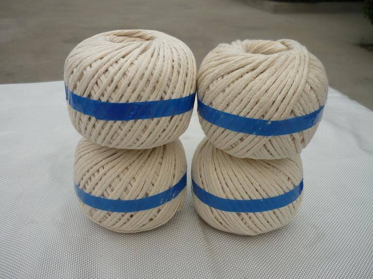 Natural cotton 3-strand twisted rope balls, set of four