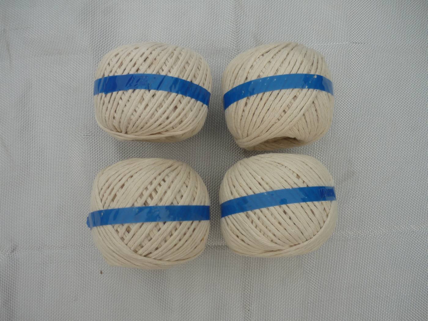 Natural cotton 3-strand twisted rope balls, set of four